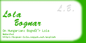 lola bognar business card